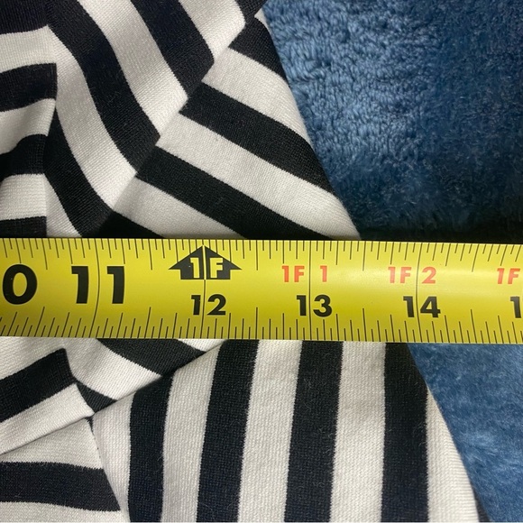 Express Women Sz 8 Black & White Striped Strapless Dress Fit & Flare Chic Style - Picture 7 of 8